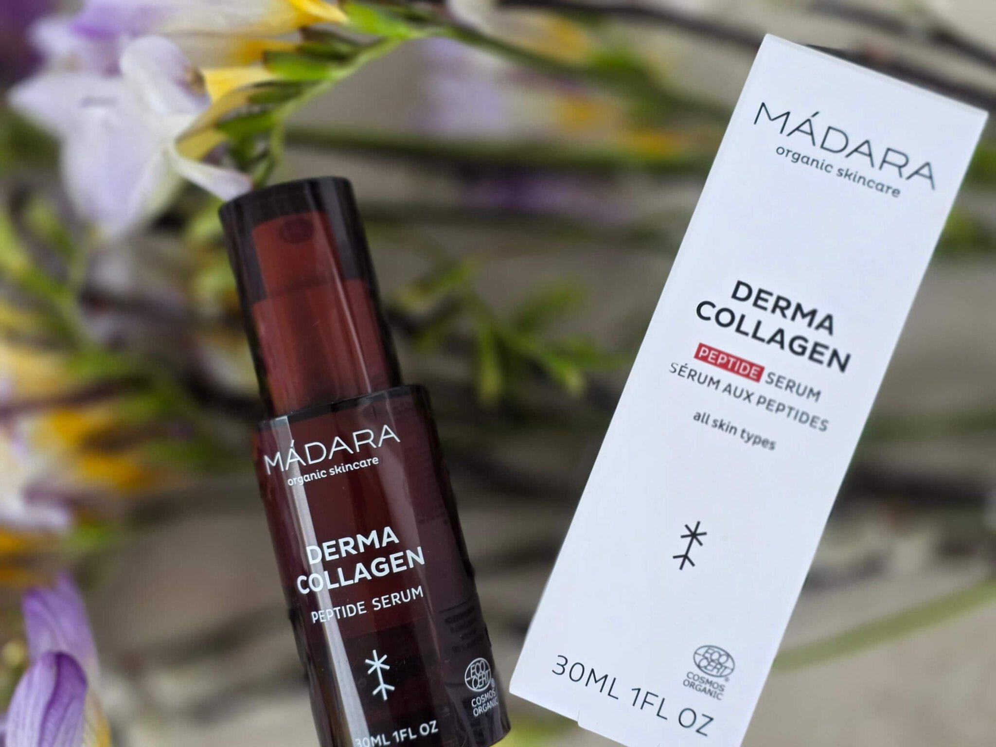 Madara Derma Collagen Peptide Serum – Serumflakon zusammen mit Karton, Erfahrungen